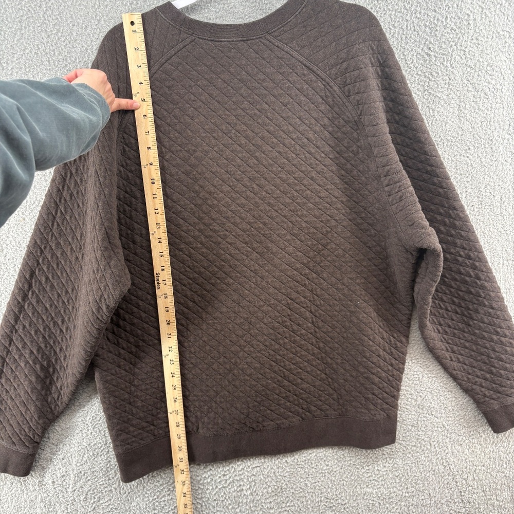 L.L.Bean Quilted Sweatshirt Crewneck Brown Men’s XXL Reg Traditional Fit - Picture 8 of 12